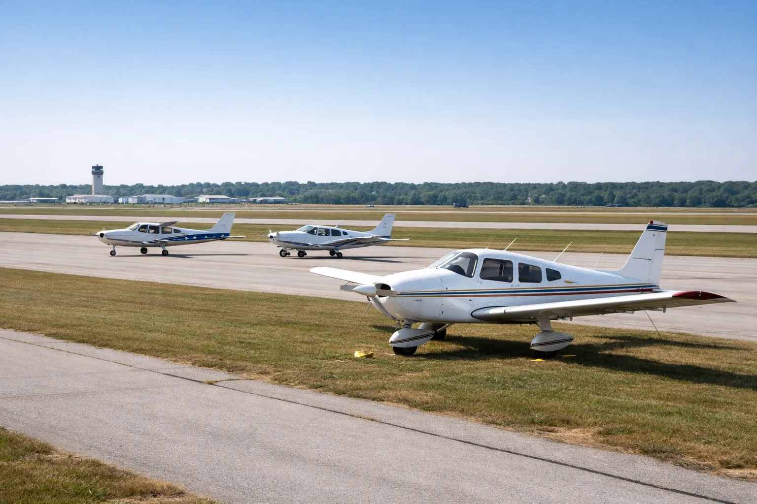 Municipal Airport Runway Environment General aviation runway environment at a small municipal airport