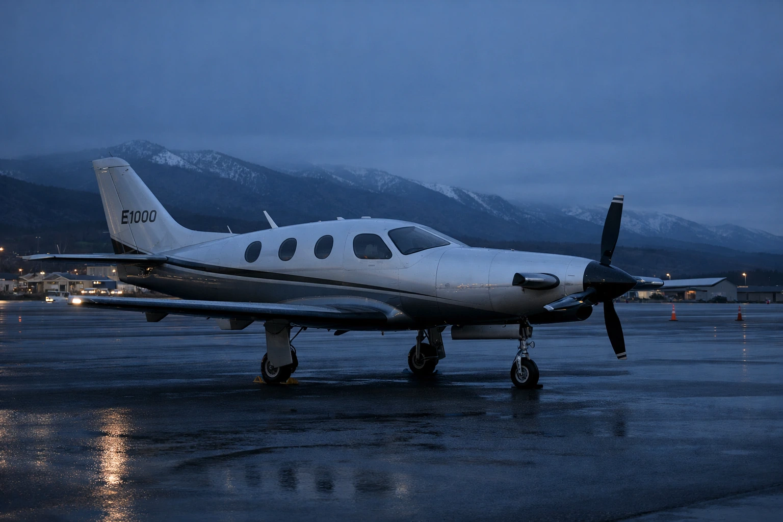Epic E1000 at Mountain Airport Epic E1000 turboprop aircraft on an airport ramp at a mountain regional airport