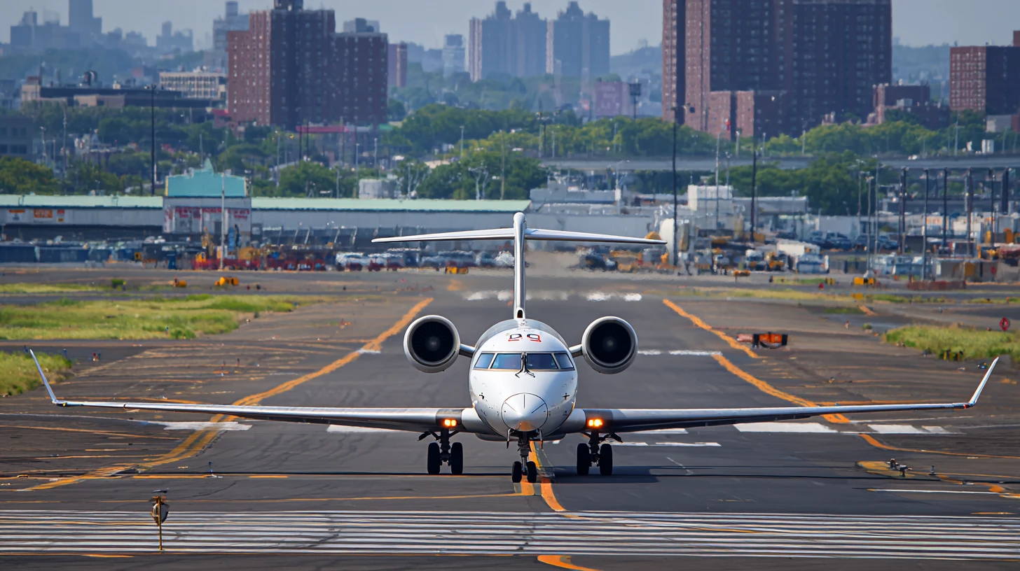 Commercial aircraft and ground operations in a complex runway environment at LaGuardia Airport